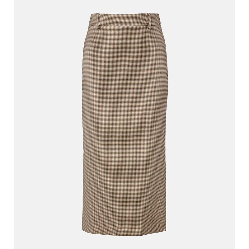 The Frankie Shop Alrose houndstooth midi skirt