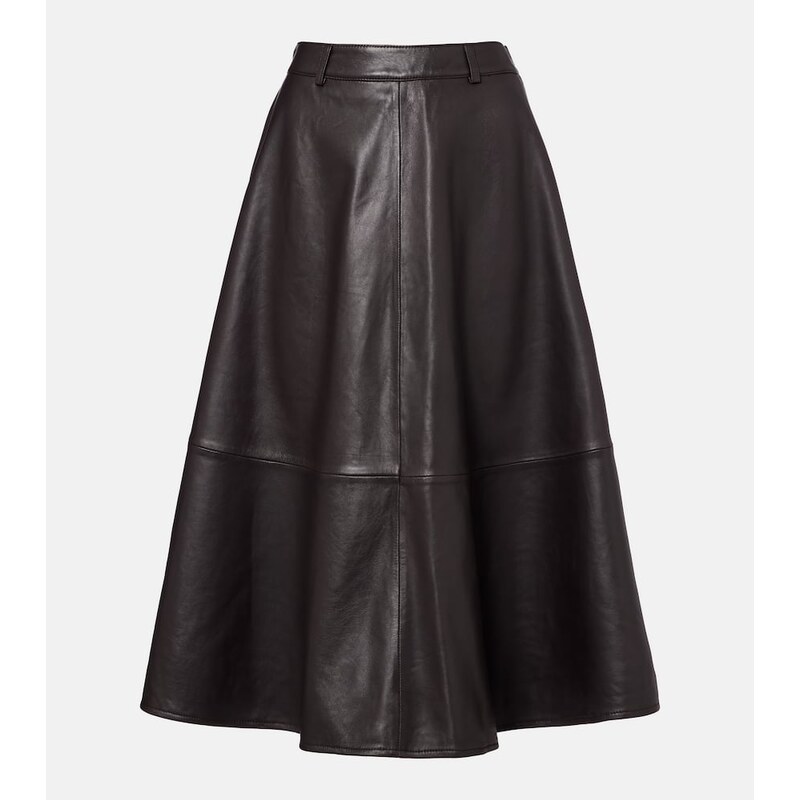 The Frankie Shop Savil leather midi skirt