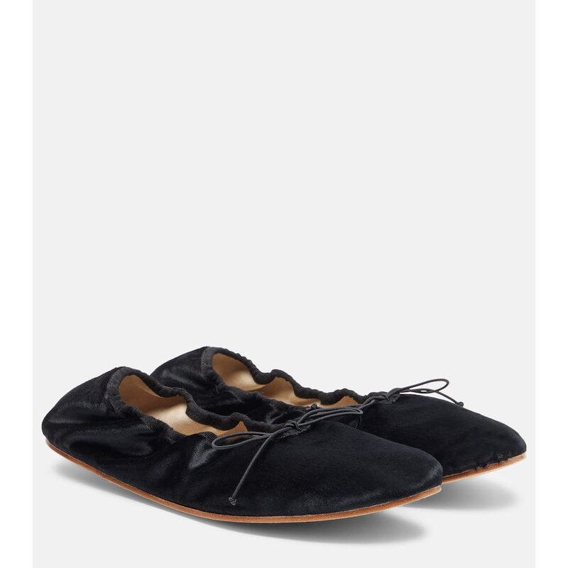 The Row Round velvet ballet flats