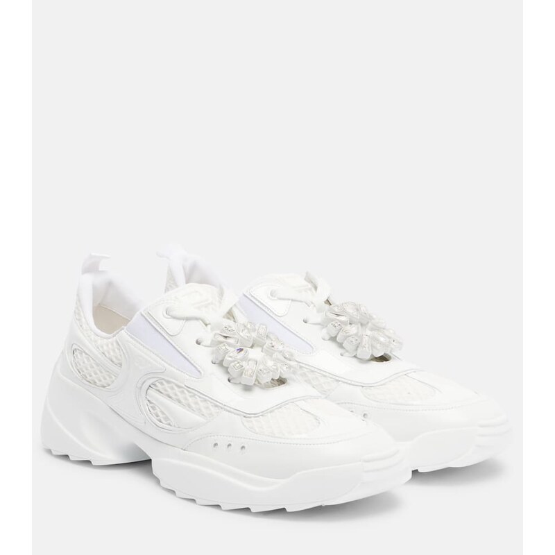 Roger Vivier Viv On The Run leather-trimmed sneakers