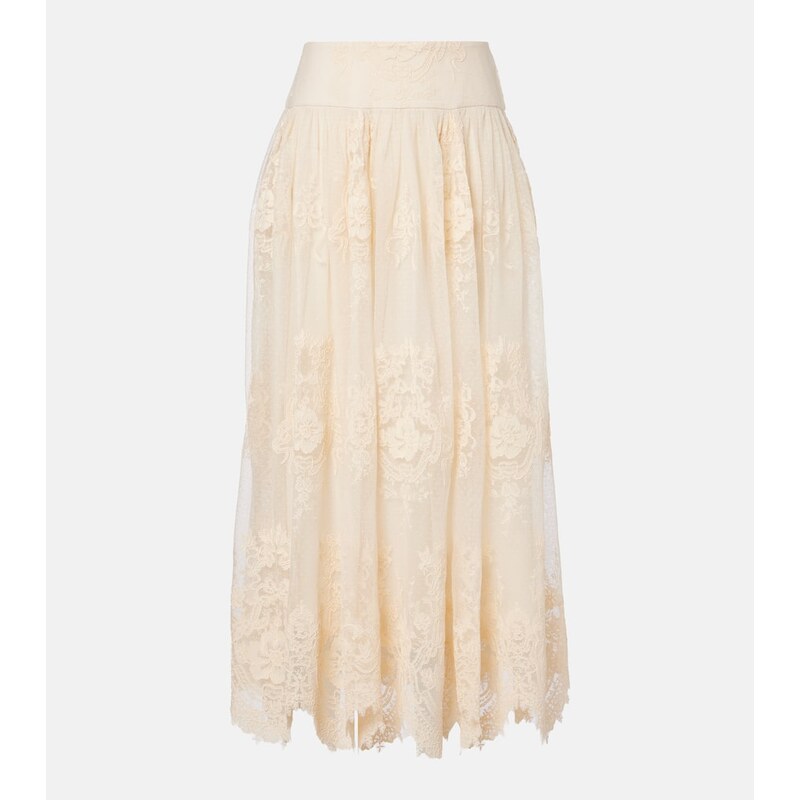 Zimmermann Hypnotic floral lace maxi skirt