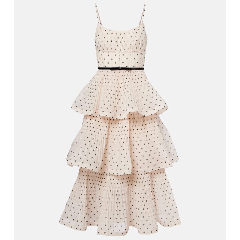 Zimmermann Polka-dot tiered midi dress