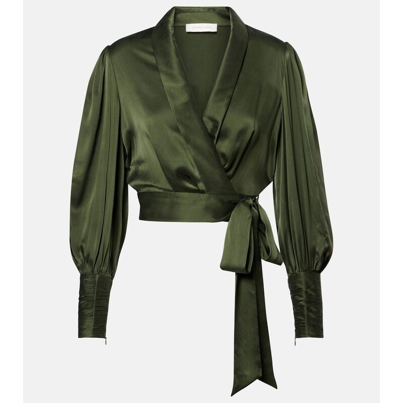 Zimmermann Silk satin wrap top