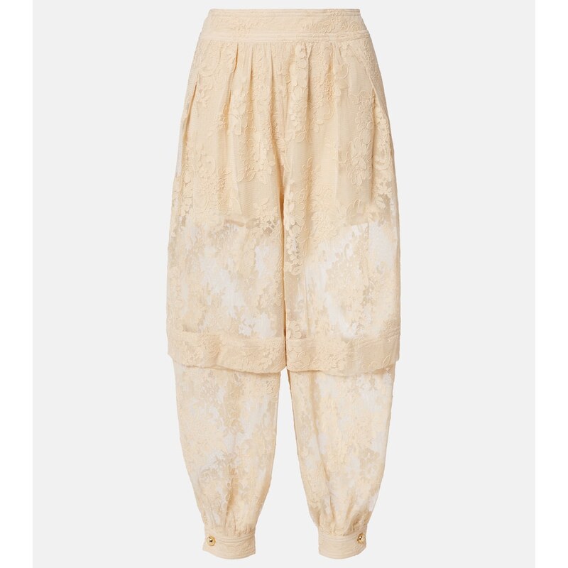 Zimmermann Hypnotic layered lace barrel-leg pants
