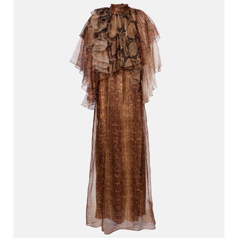 Zimmermann Memento ruffled silk gown