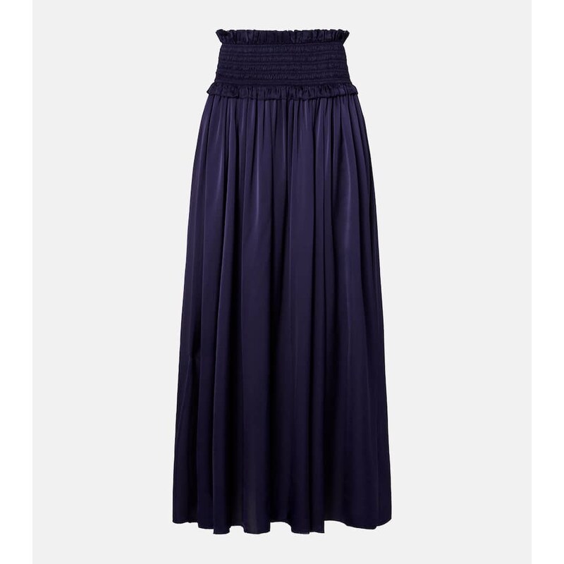 Zimmermann Dream shirred silk maxi skirt