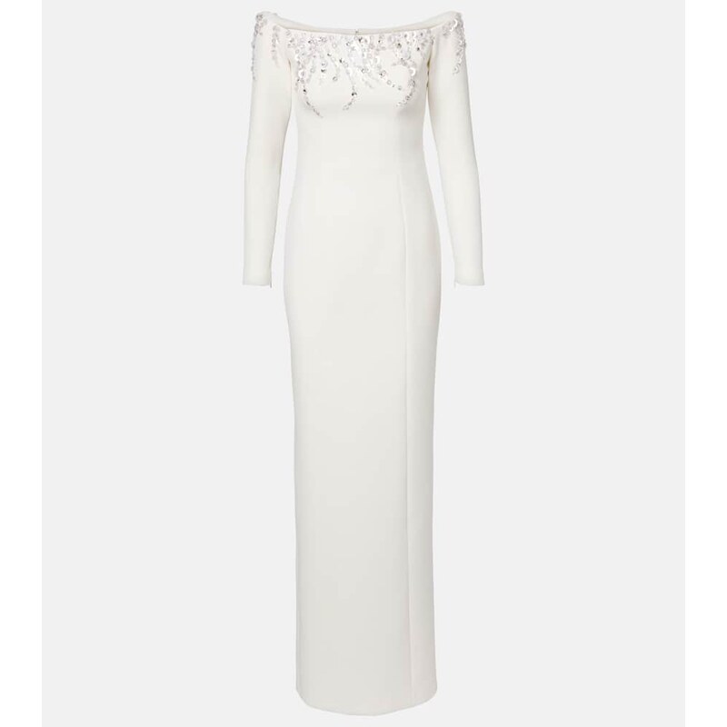 Safiyaa Bridal Gioia embellished crÃªpe gown