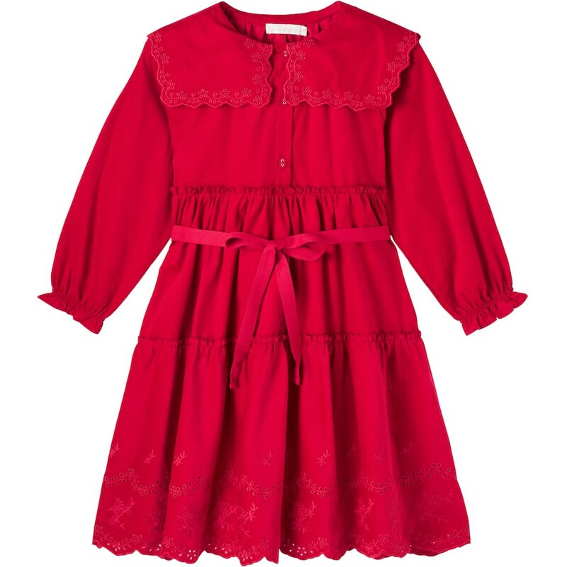 Cera Una Volta Manola belted embroidered cotton dress