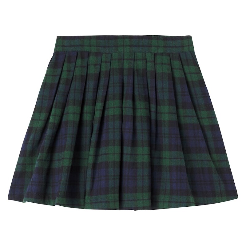 Cera Una Volta Benedetta plaid pleated cotton skirt
