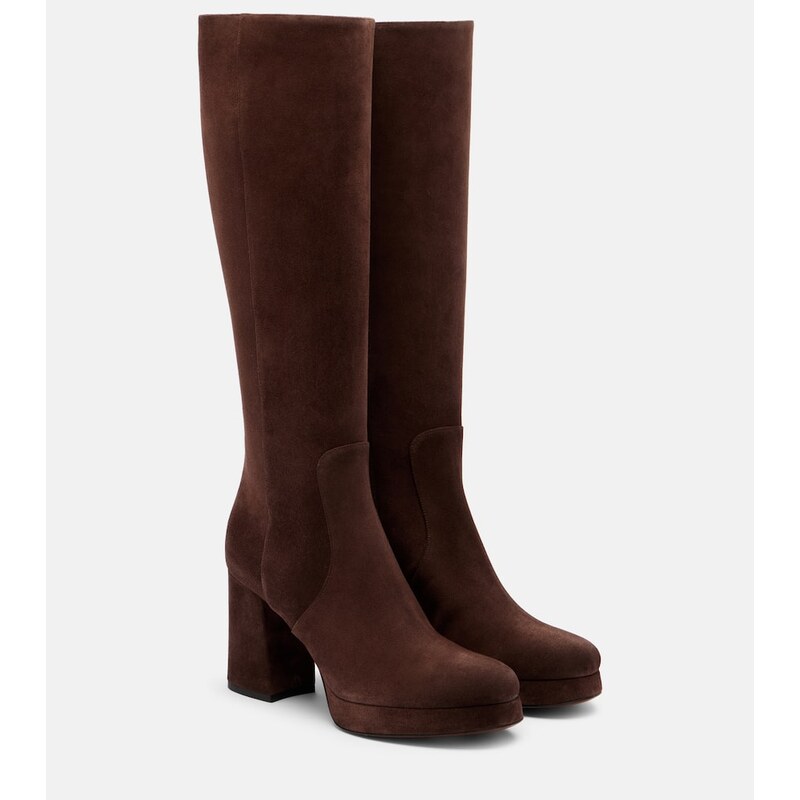 Valentino Garavani Fawcette 90 suede platform knee-high boots