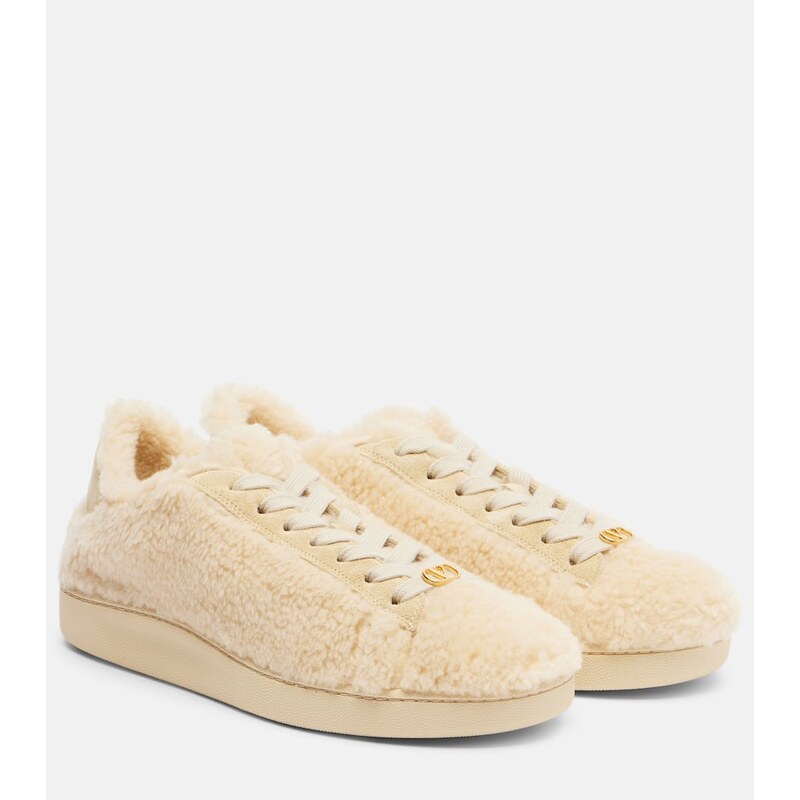 Valentino Garavani Royco VLogo suede-trimmed sneakers