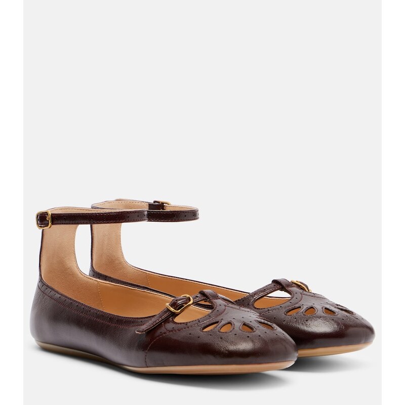 Chloé Misty cutout leather ballet flats