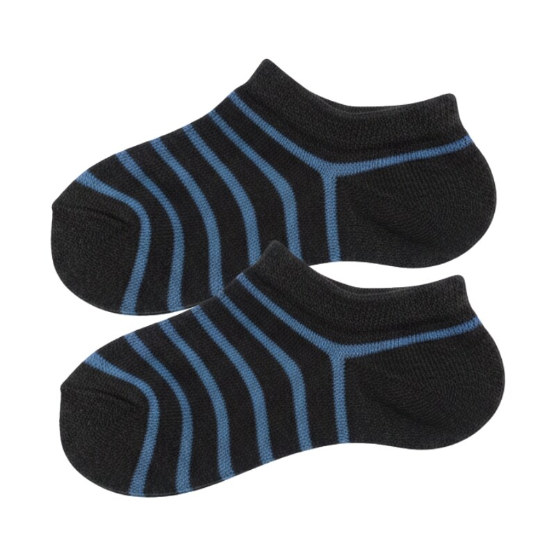 Design Socks Kotníčkové ponožky - šedé s modrým proužkem 61137881