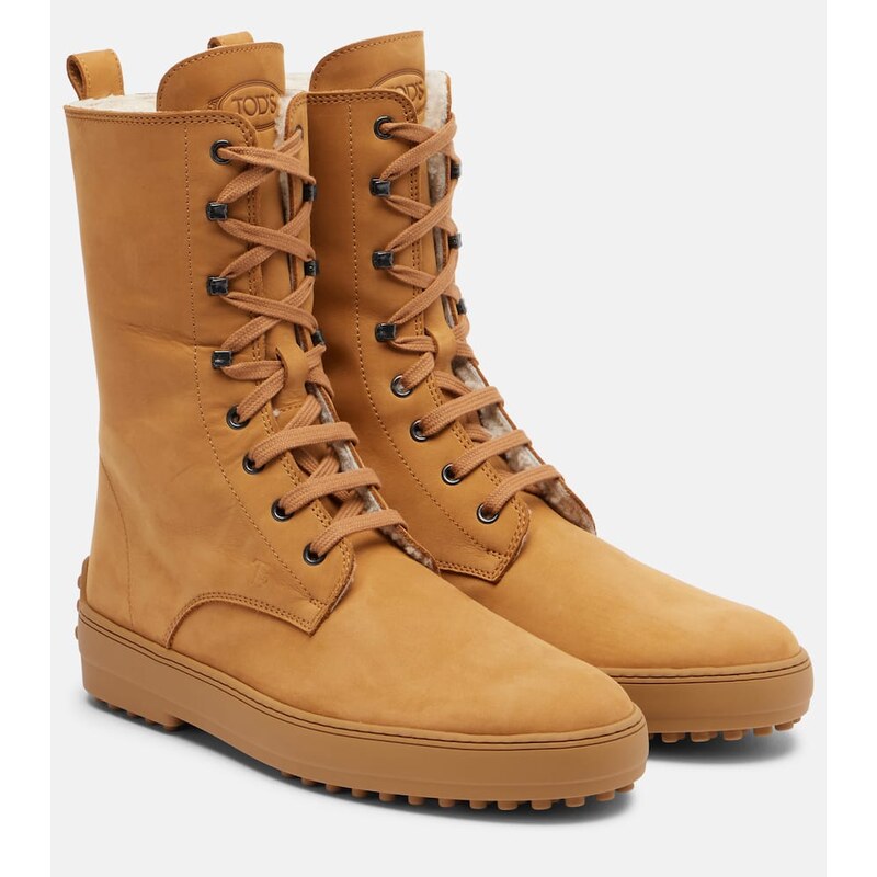 Tods Winter Gommino leather lace-up boots