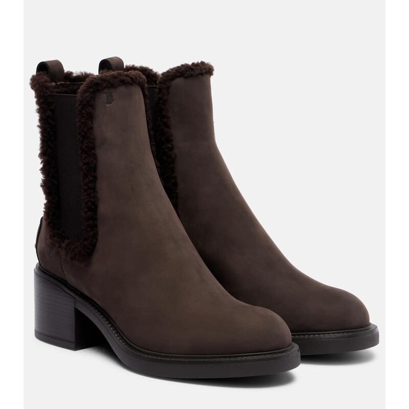 Tods Shearling-lined leather Chelsea boots