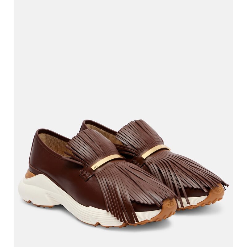 Tods Fringed leather sneakers