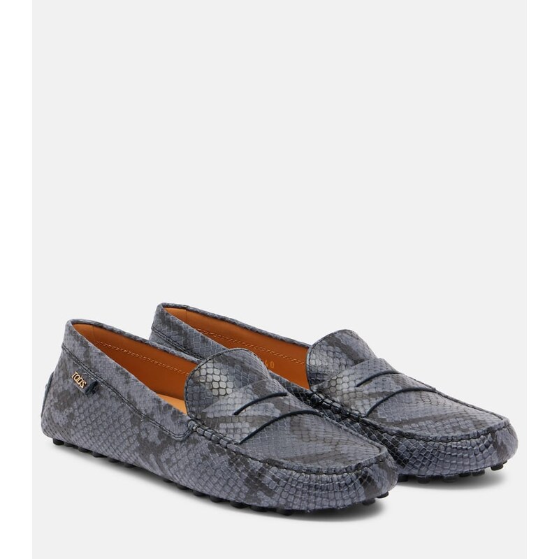 Tods Gommino snake-effect leather driving shoes