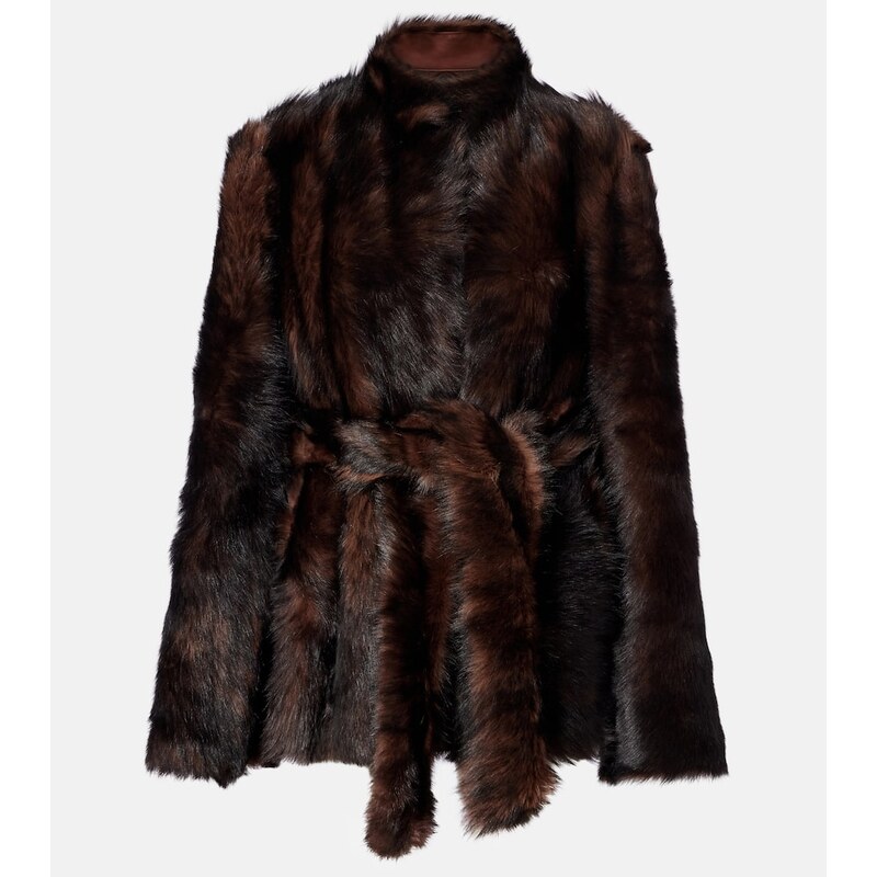 Nour Hammour Elsa shearling wrap coat