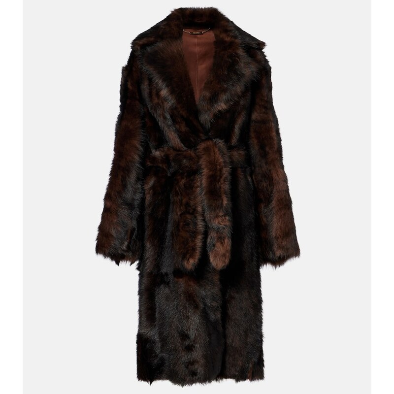 Nour Hammour Uma shearling wrap coat