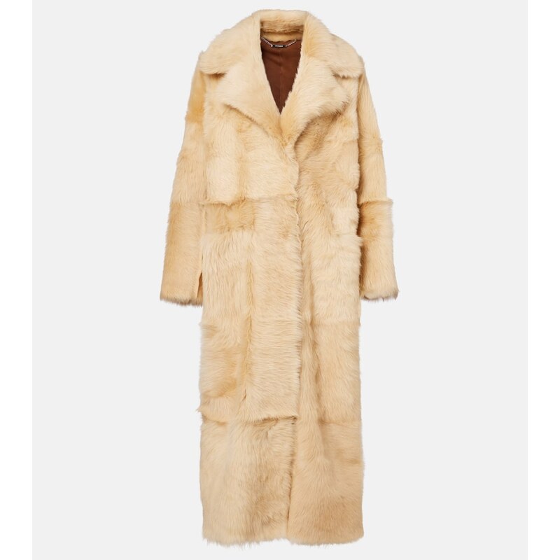 Nour Hammour Evita Long shearling coat