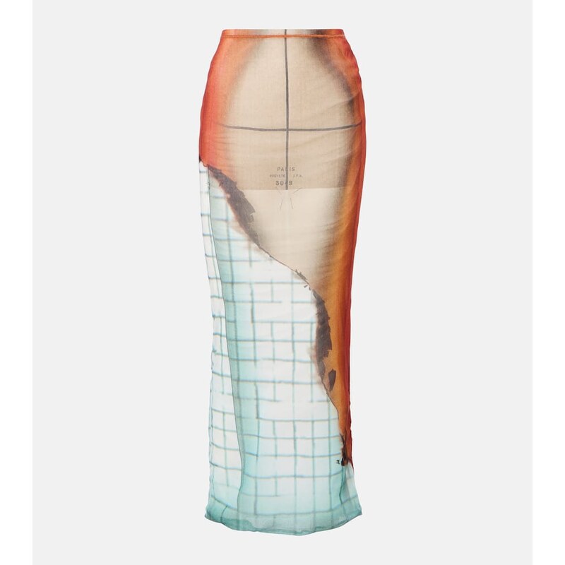 Jean Paul Gaultier Fire tulle maxi skirt