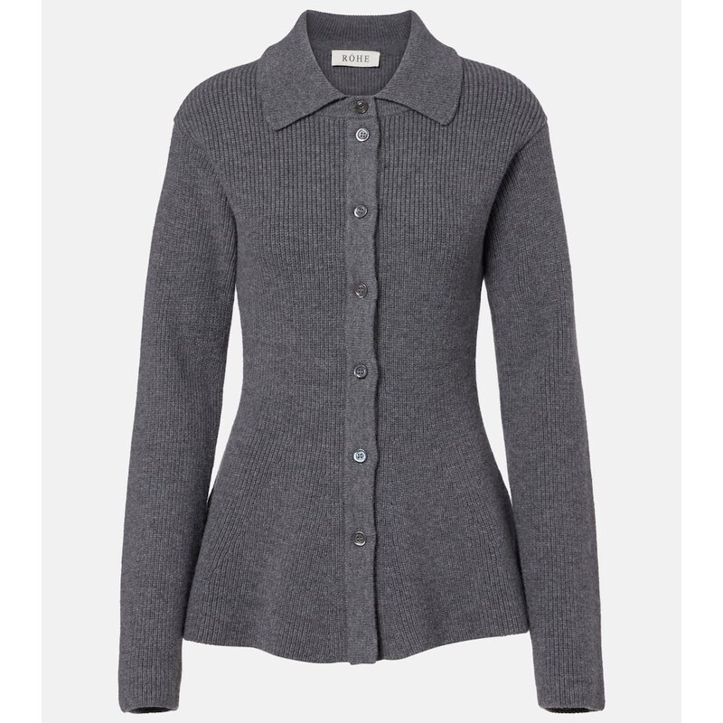 Róhe Ribbed-knit wool and cashmere cardigan