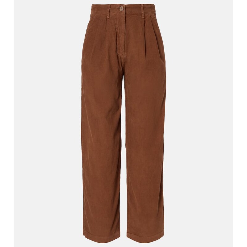 Velvet Gail high-rise cotton straight pants