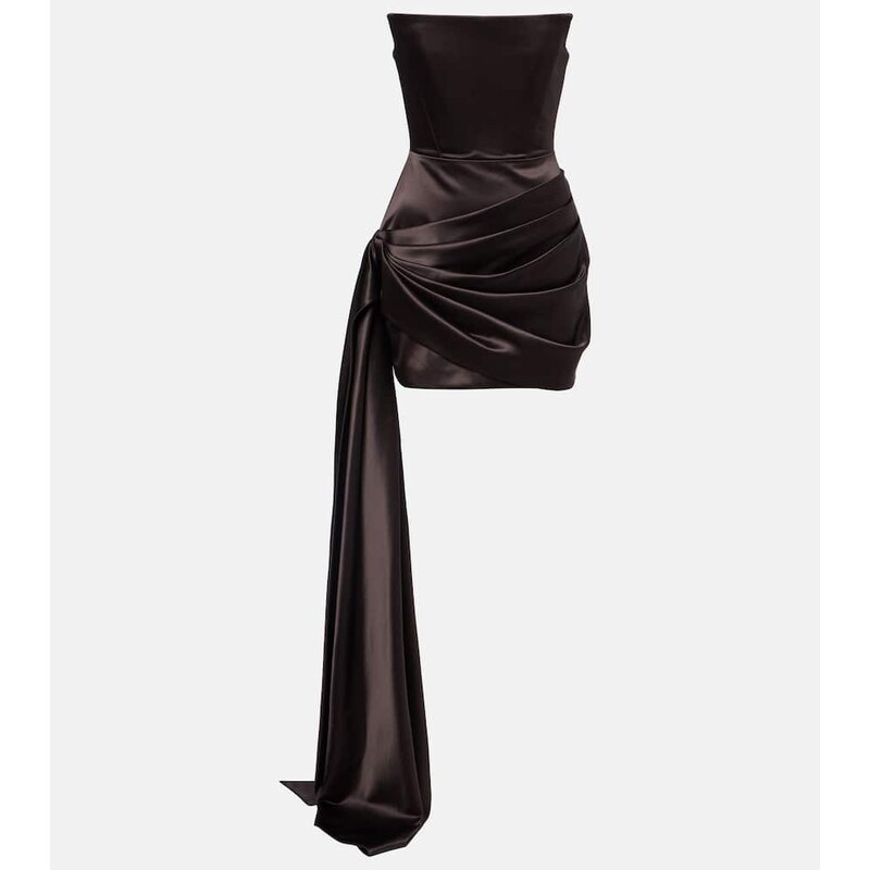 Alex Perry Draped satin bustier dress
