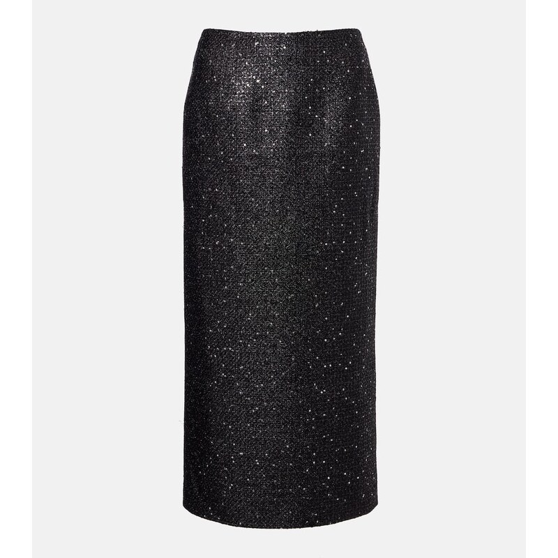 Carolina Herrera Sequined lamÃ tweed pencil skirt
