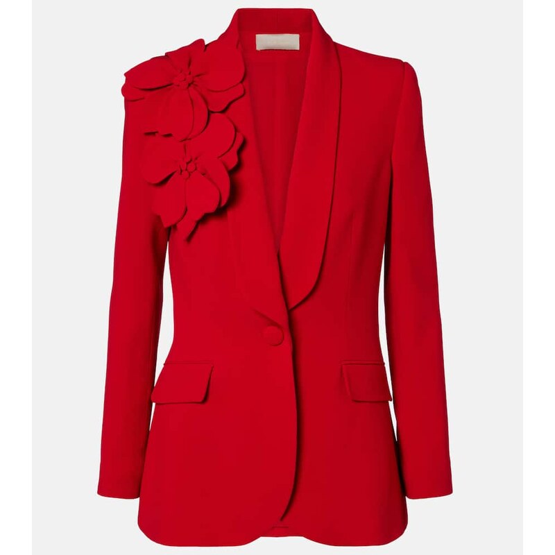 Elie Saab Floral-appliquÃ cady blazer
