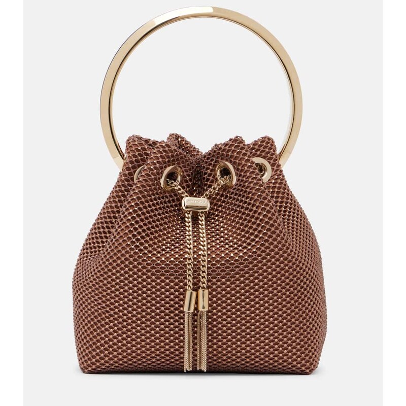 Jimmy Choo Bon Bon Small embellished satin bucket bag
