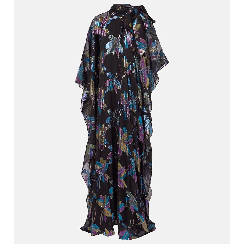 Taller Marmo Stevie tie-neck silk-blend lamÃ kaftan
