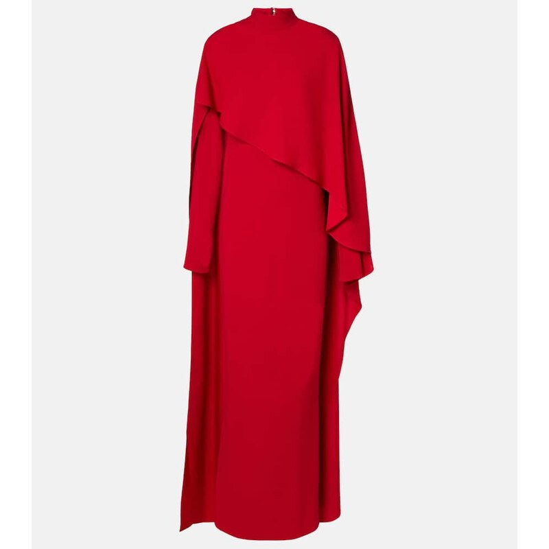 Taller Marmo Carrington caped crÃªpe cady gown