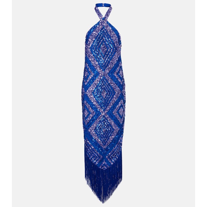 Taller Marmo Nina fringed sequined maxi dress