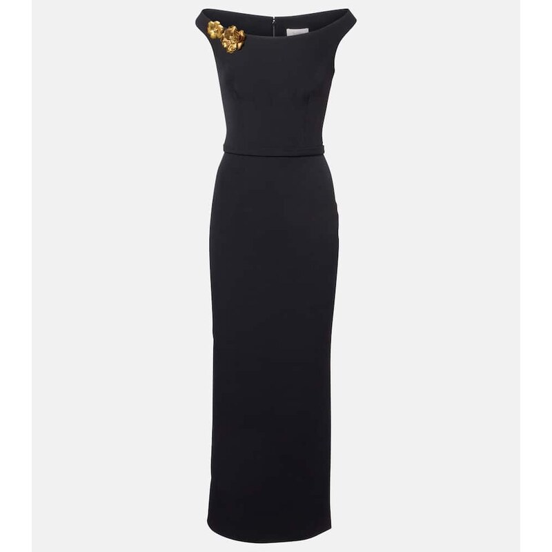 Safiyaa Belted embellished crÃªpe maxi dress