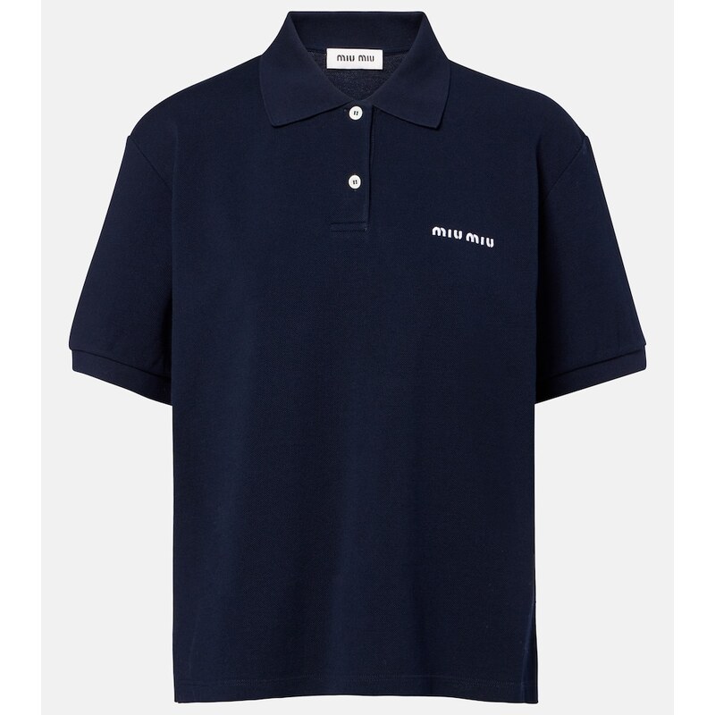 Miu Miu Logo cotton piquÃ polo shirt