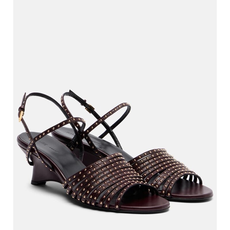 Khaite Drew 35 studded leather wedge sandals
