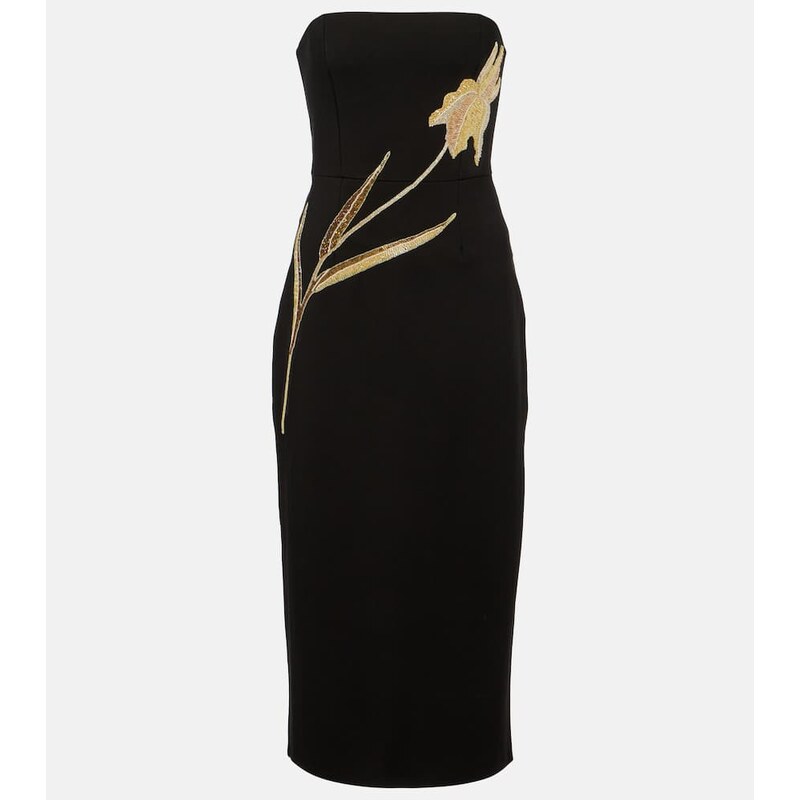 Staud Brooke embellished strapless midi dress