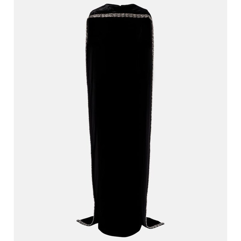 Roland Mouret Caped embellished velvet gown