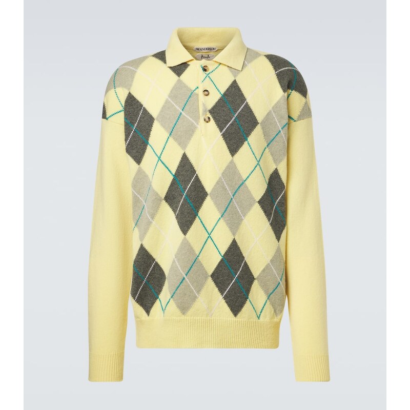 JW Anderson Argyle wool polo sweater