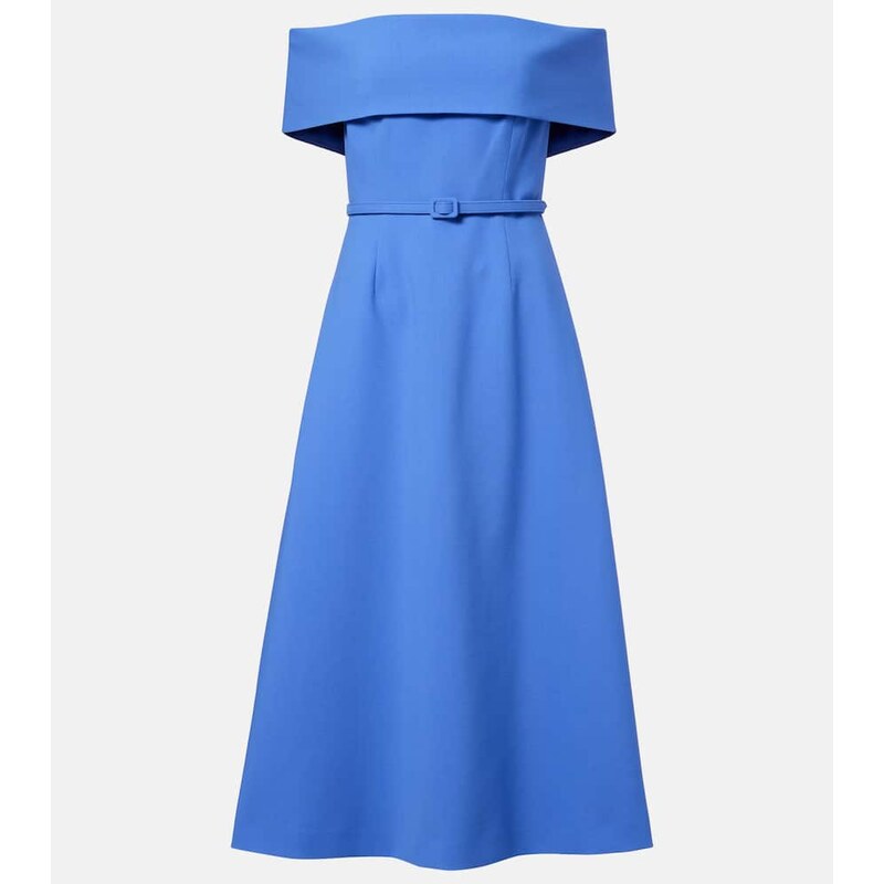Carolina Herrera Belted wool-blend midi dress