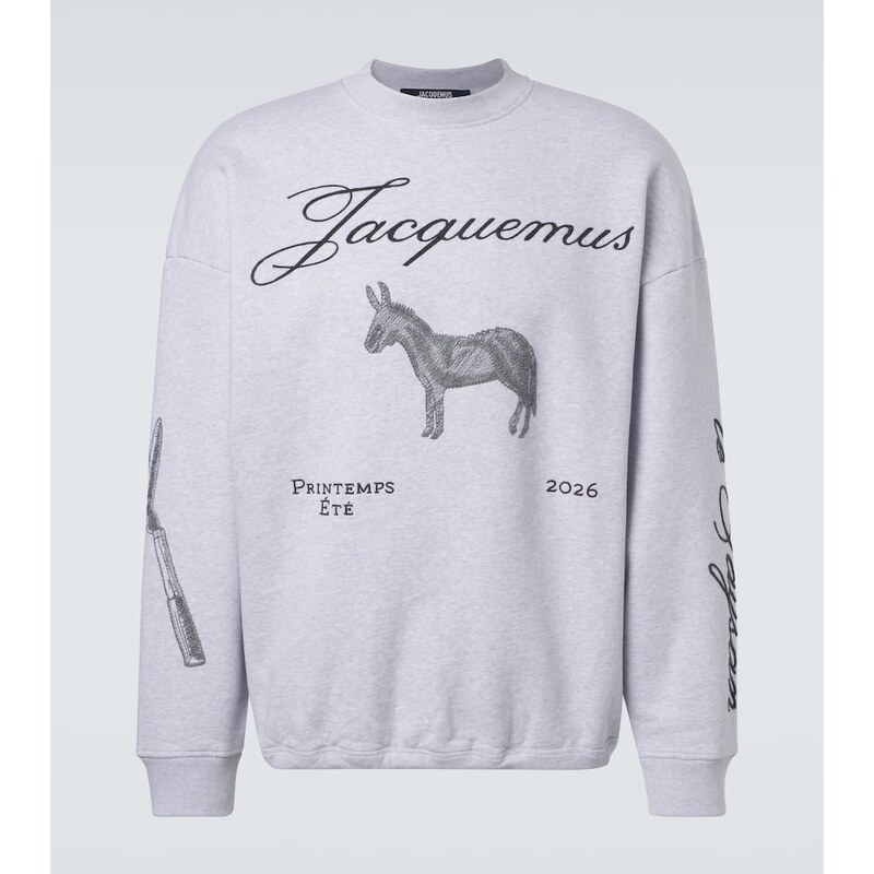 Jacquemus J embroidered cotton fleece sweatshirt