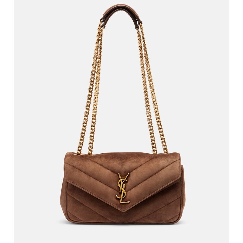 Saint Laurent Loulou Small matelassÃ suede shoulder bag
