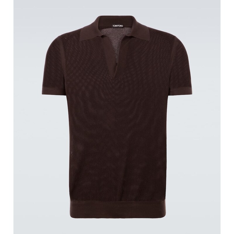 Tom Ford Semi-sheer cotton and silk polo shirt