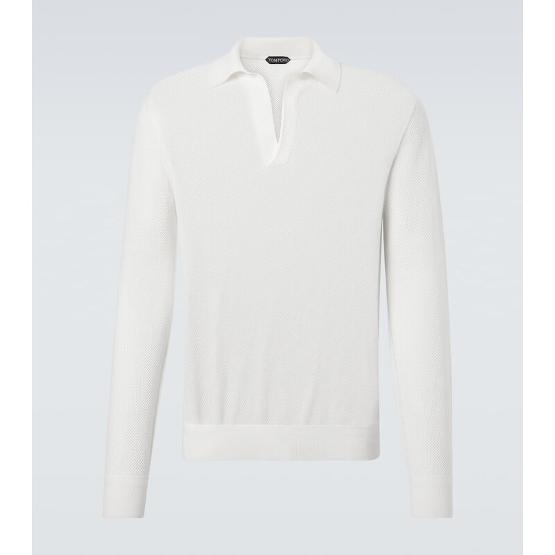 Tom Ford Semi-sheer cotton polo sweater