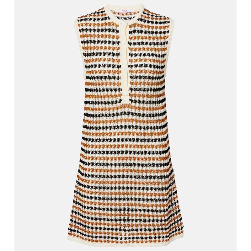 Eres Inedit open-knit cotton-blend polo dress
