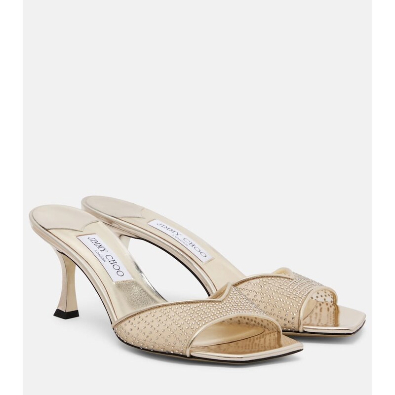 Jimmy Choo Skye 70 embellished mesh mules