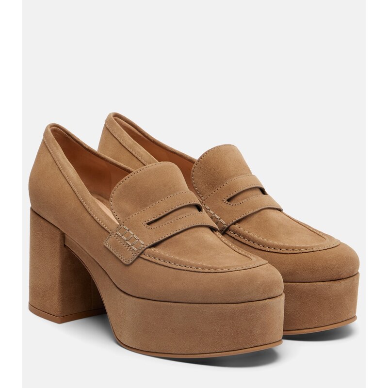 Gianvito Rossi Jenna suede loafer pumps