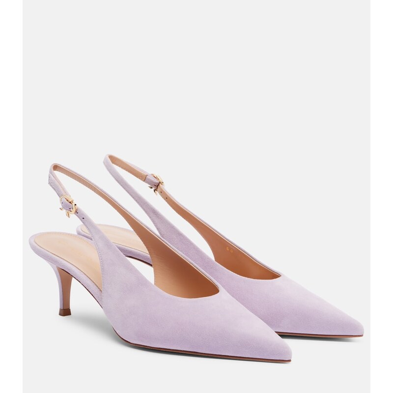 Gianvito Rossi Robbie 55 suede slingback pumps