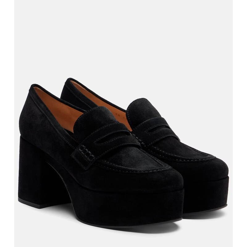 Gianvito Rossi Jenna suede loafer pumps